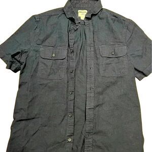 Old Navy Navy Short Sleeve Button-Up Utility Shirt with Chest Pockets Size M E75